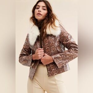 Free People x Nuuly x Unreal Fur Taipan Vegan Leather Jacket Coat sz M
